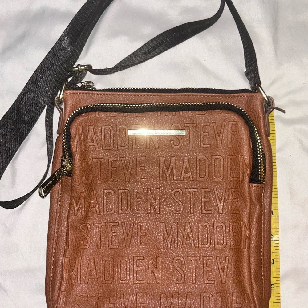 Steve Madden Brown Embossed Crossbody Bag